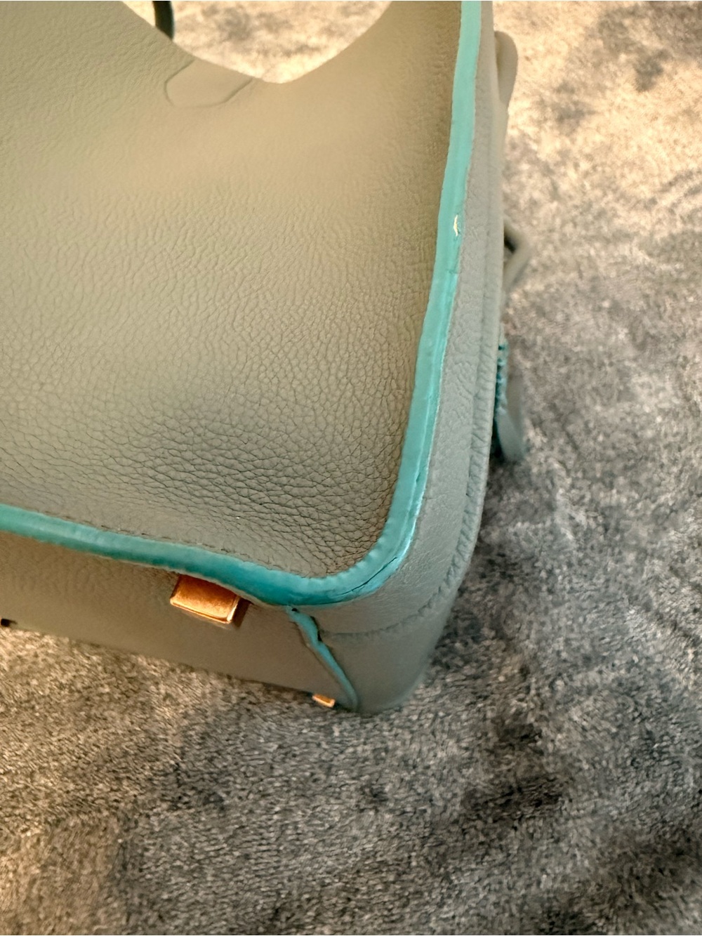 Celine Grained Calfskin Medium Phantom Luggage in Ocean - Picture 6 of 9